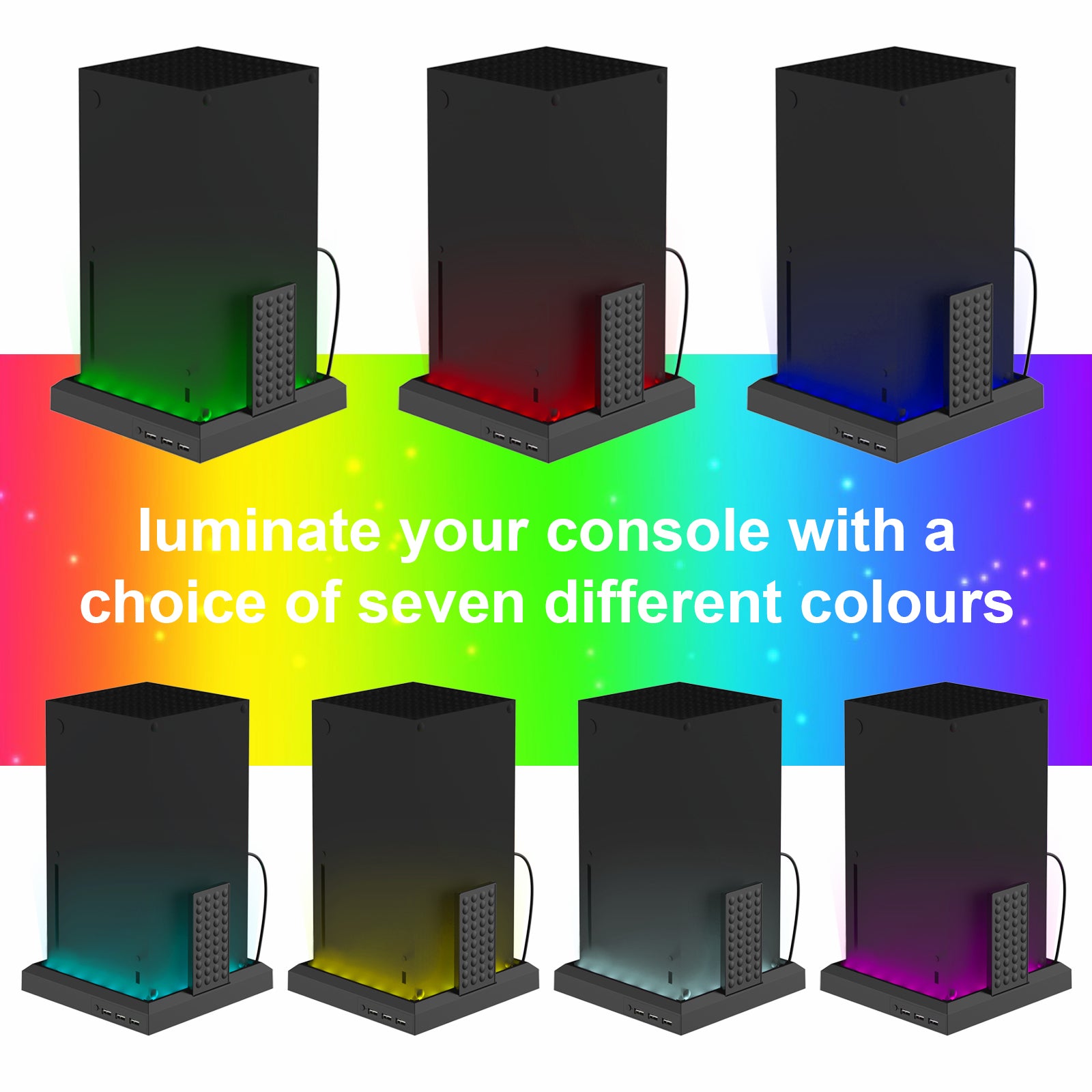 DSX-810 For Xbox Series S/X Game Console Holder Stand RGB Light Base (No Remote Control) DSX-810 For Xbox Series S/X Game Console Holder Stand RGB Light Base (No Remote Control)